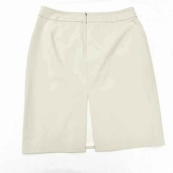 Teenflo Polyester Khaki Cream Pencil Skirt Canada Professional Office Size 10 - Picture 4 of 5